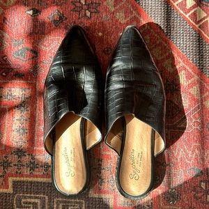Seychelles Leather Croc Mules Sz. 9